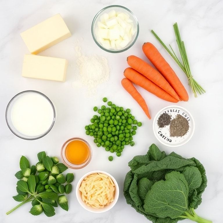 All raw ingredients for Classic Irish vegetable pasties