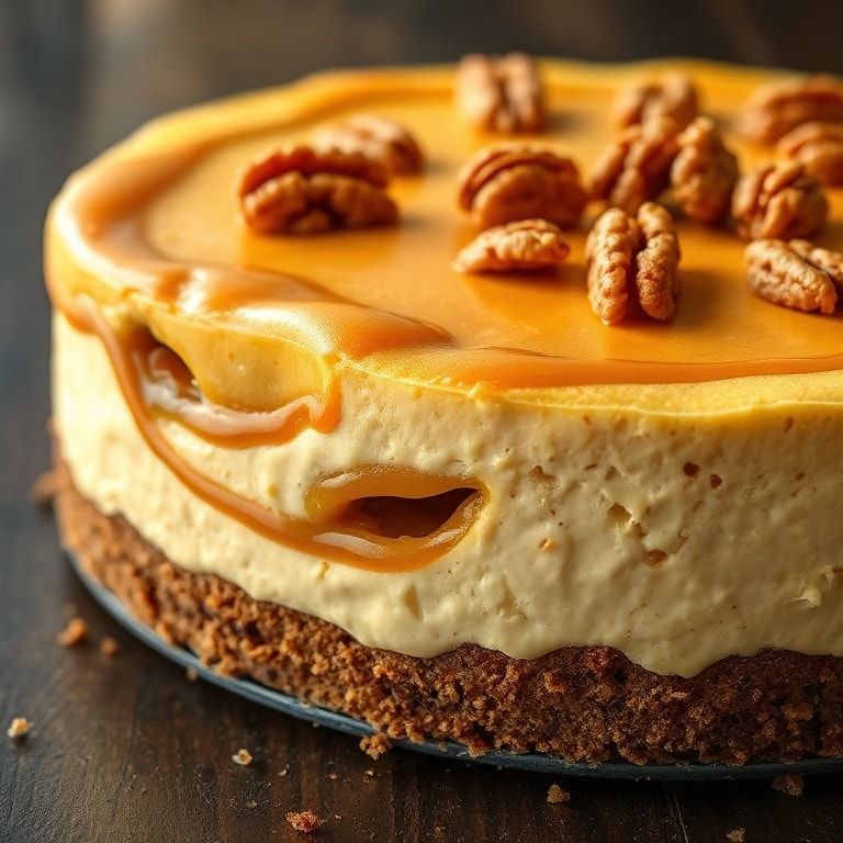 Creamy Banana Caramel Nut Cheesecake