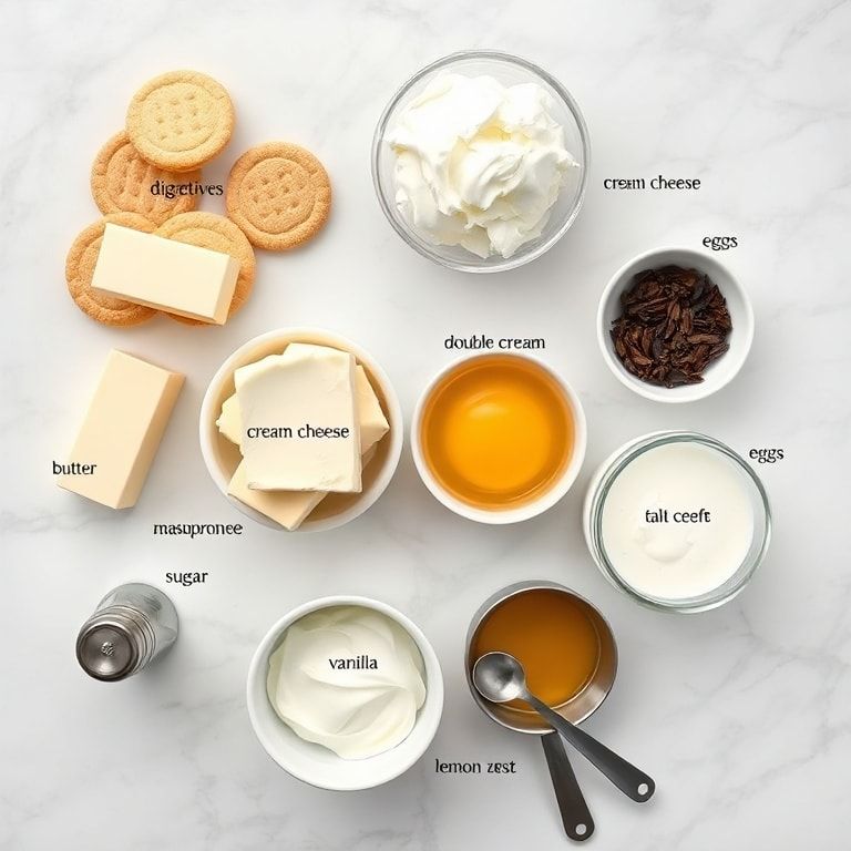 Ingredients for Creamy Earl Grey Cheesecake