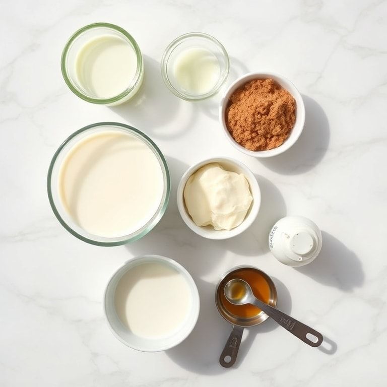 Raw ingredients for Creamy Pandan Coconut Panna Cotta