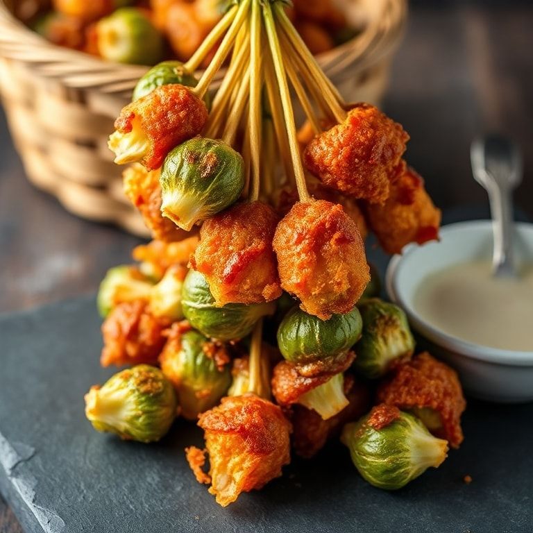 Crispy Buffalo Air Fryer Brussels Sprouts