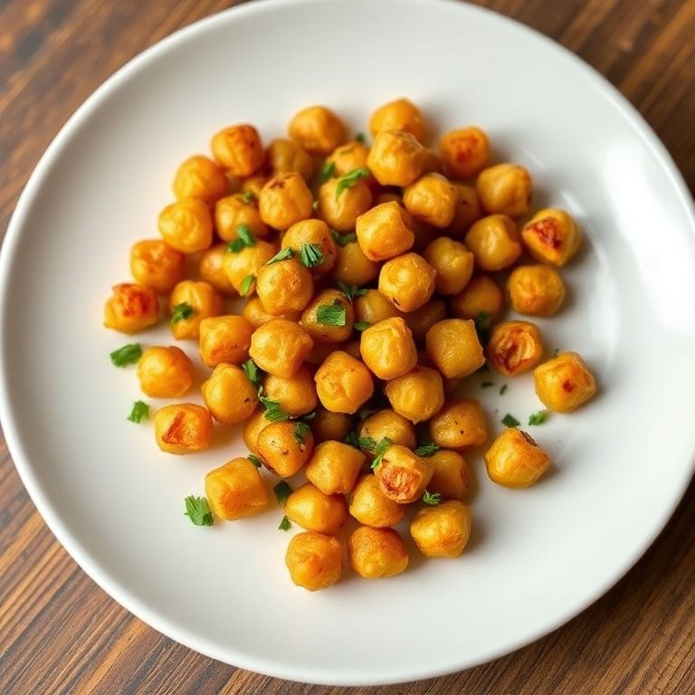 Finished crunchy dill pickles roasted chickpeas