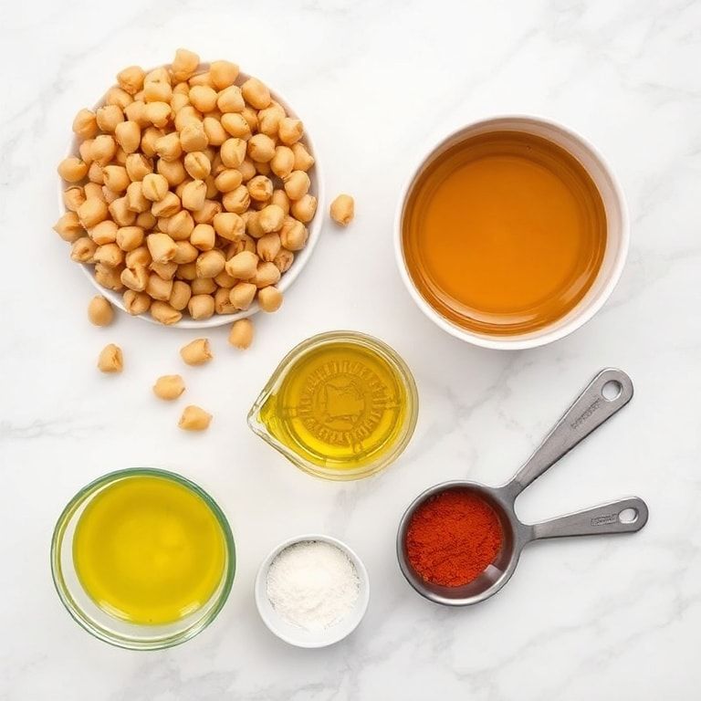 Raw ingredients for crispy dill pickles roasted chickpeas