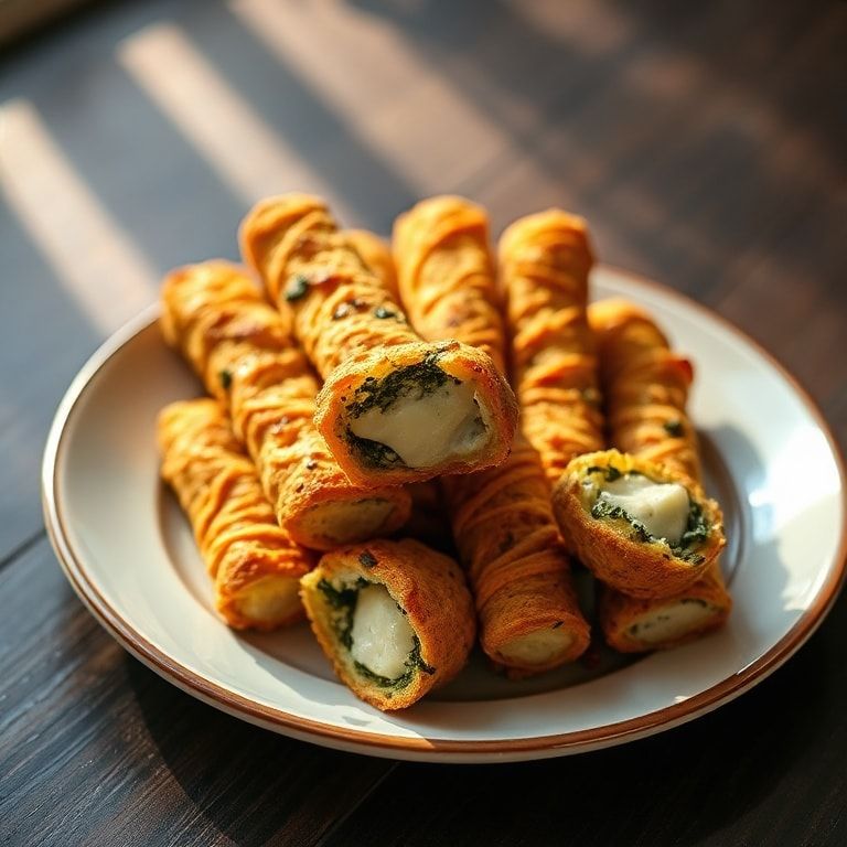 crispy spinach mozzarella sticks