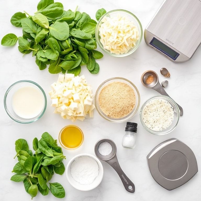 raw ingredients for crispy spinach mozzarella sticks
