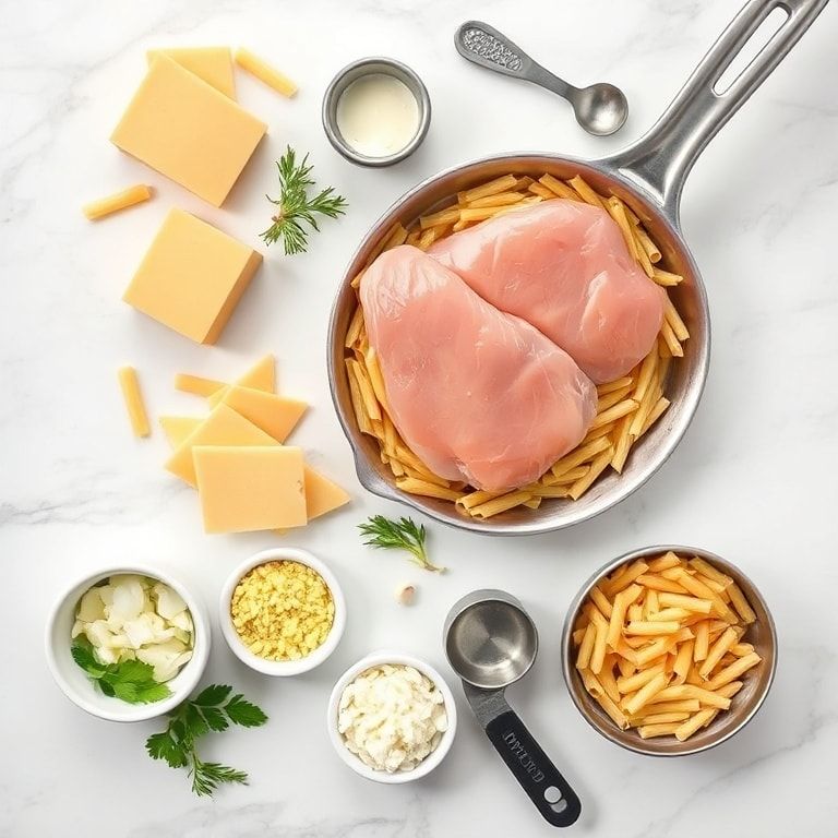 Raw ingredients for Cajun chicken skillet.