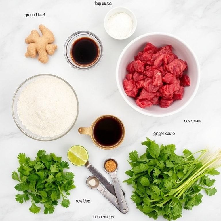 Raw heat‑safe ingredients with measuring cups