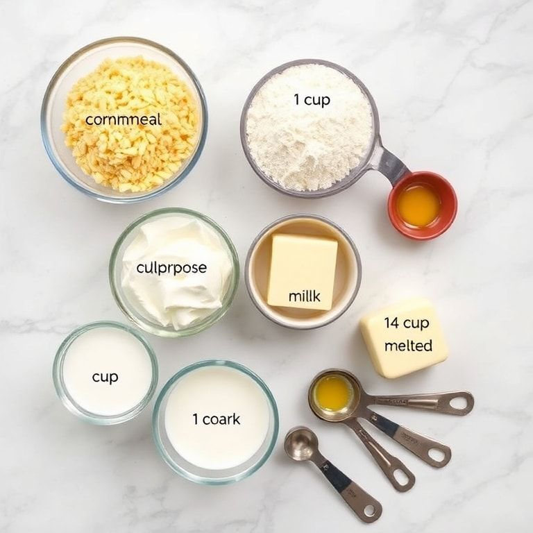 Raw Ingredients for Easy Sour Cream Cornbread Cake
