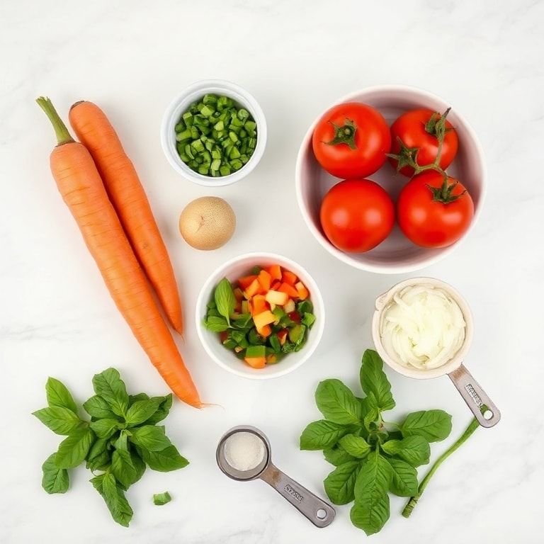 Raw ingredients for spring minestrone soup