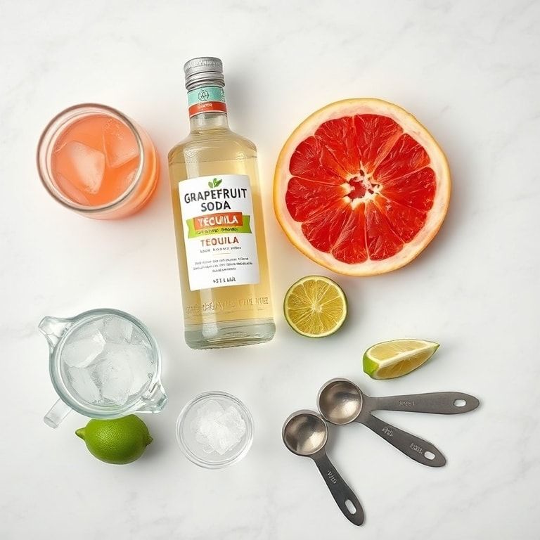 Raw ingredients for Paloma mocktail