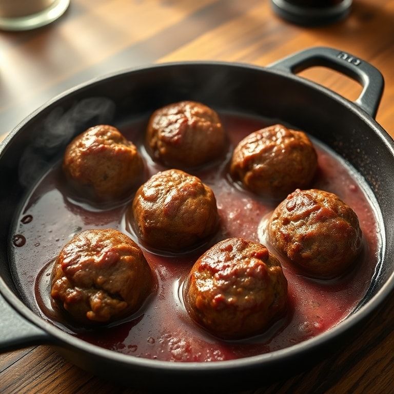 Red Wine Braised Meatballs