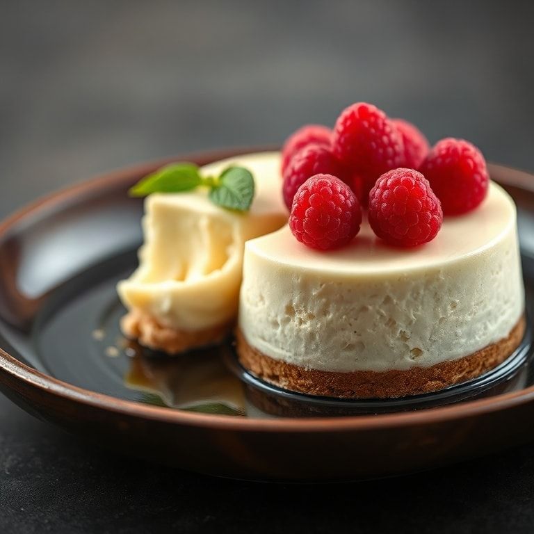 Plated silken cheesecake