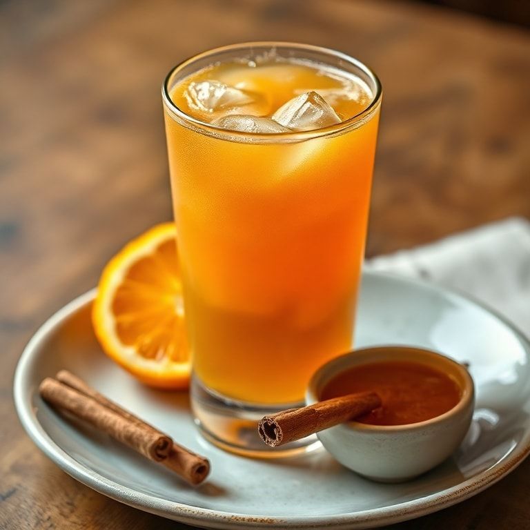 Final plated warm cinnamon orange mocktail
