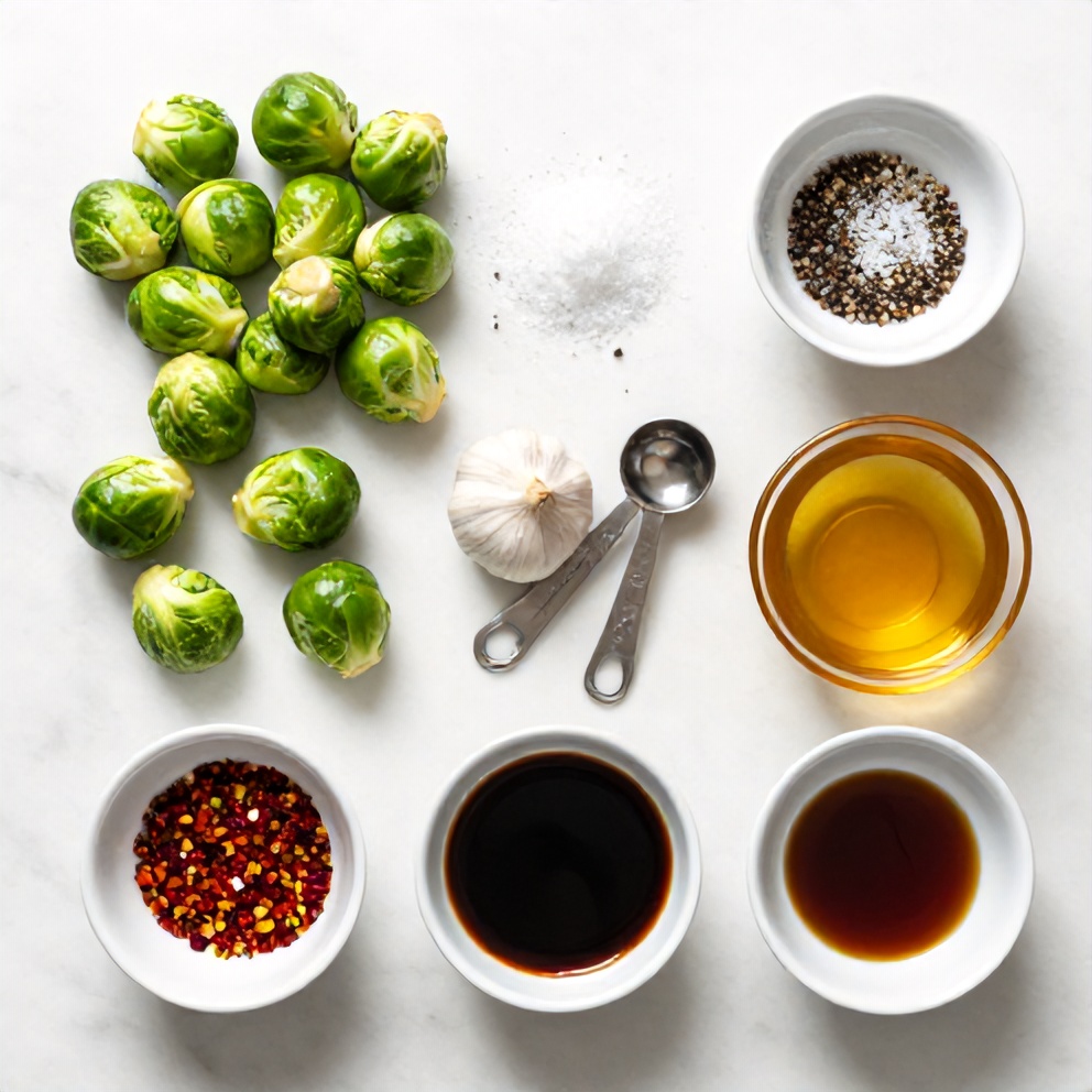 Raw ingredients for Air Fryer Brussels Sprouts