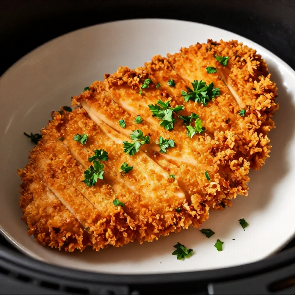 Plated Air Fryer Chicken Cutlets