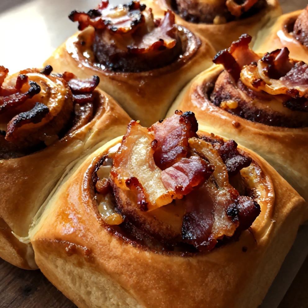 Bourbon Maple Bacon Cinnamon Rolls