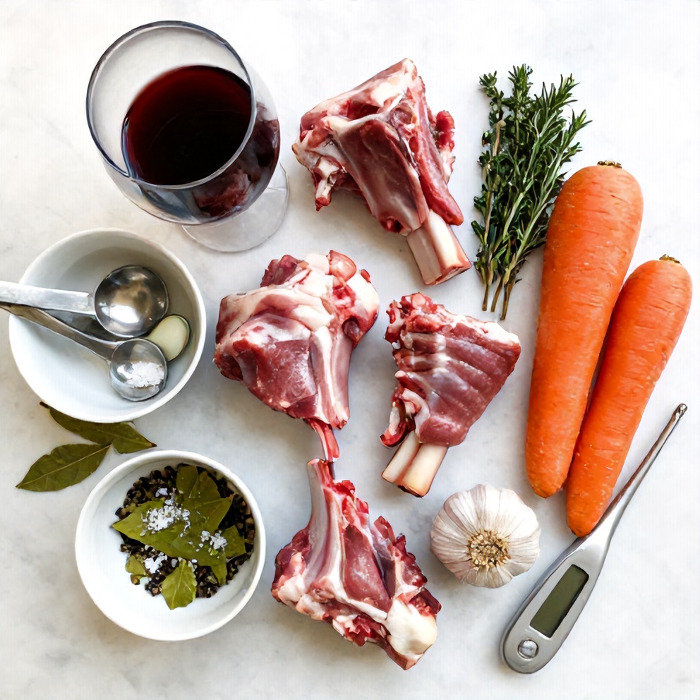 Raw Ingredients for Braised Lamb Shanks