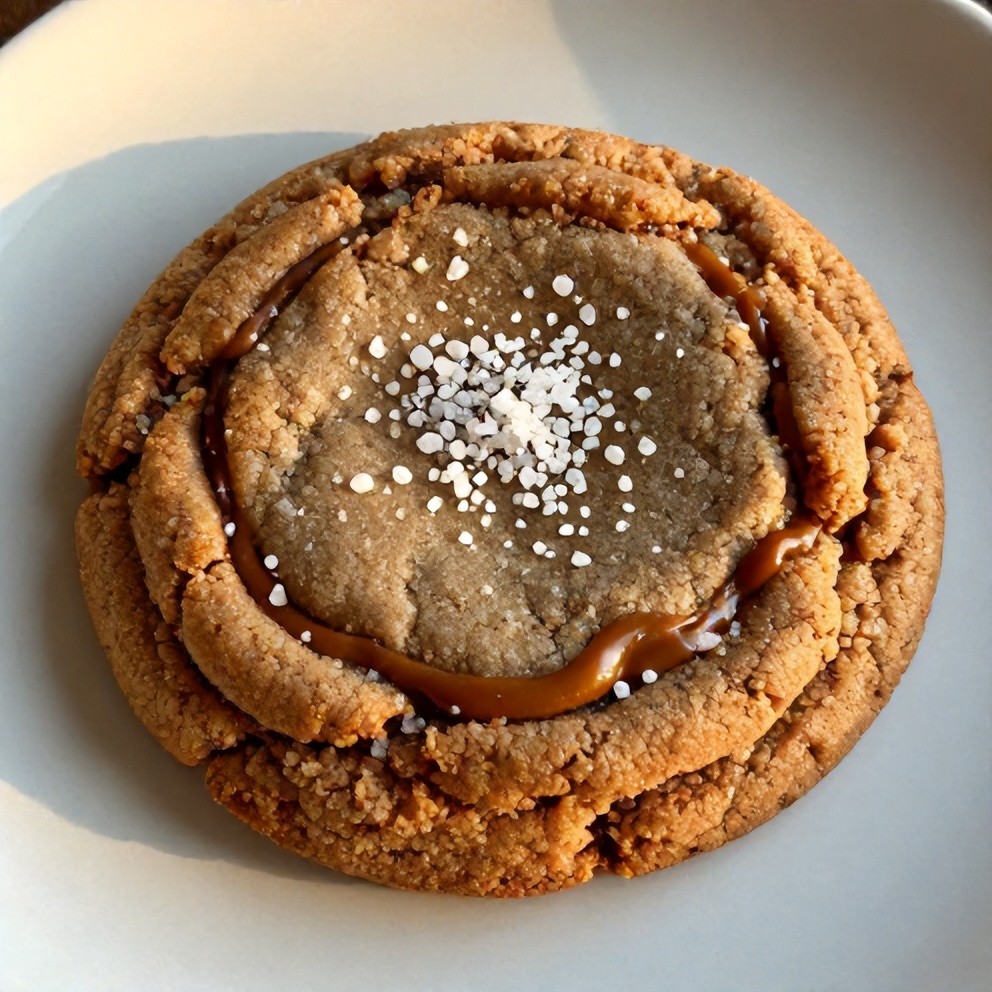 Brown Butter Coffee Toffee Cookies with Sea Salt Topping