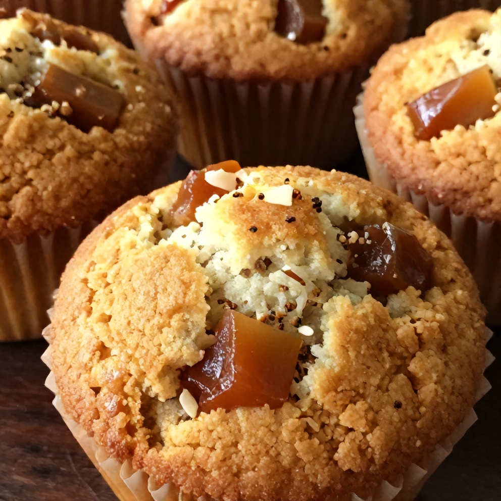 Caramelized Rhubarb Muffins