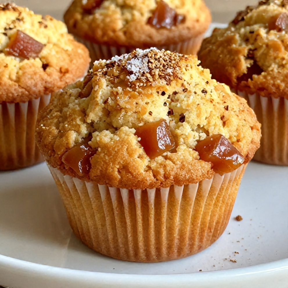 Plated Caramelized Rhubarb Muffins