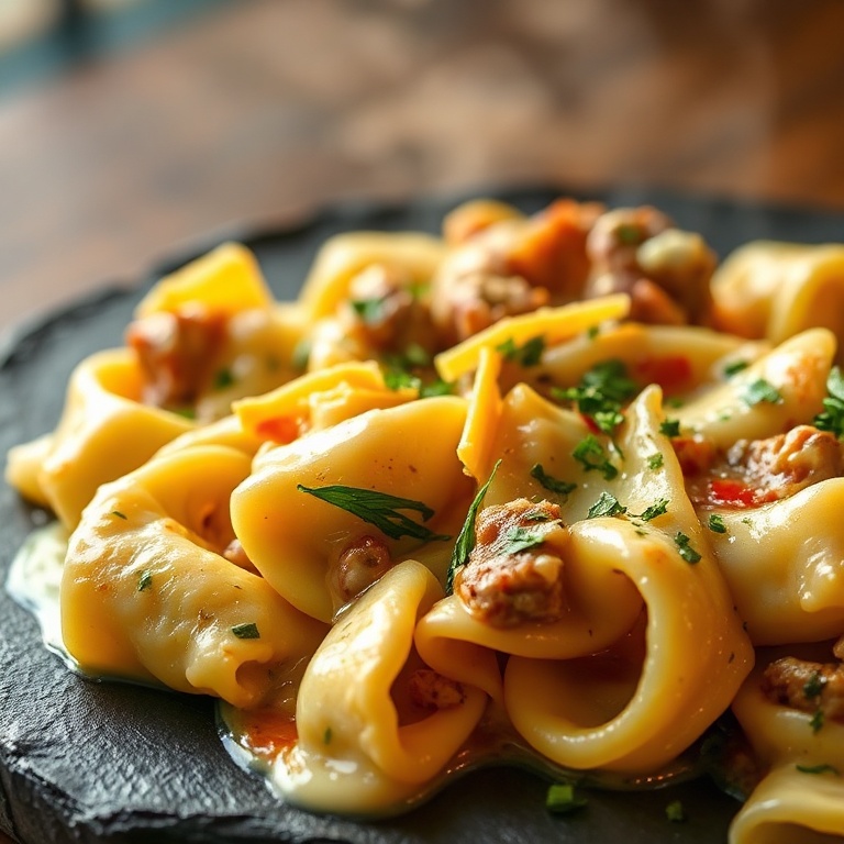 Cheesesteak Tortellini Slow Cooker Dinner