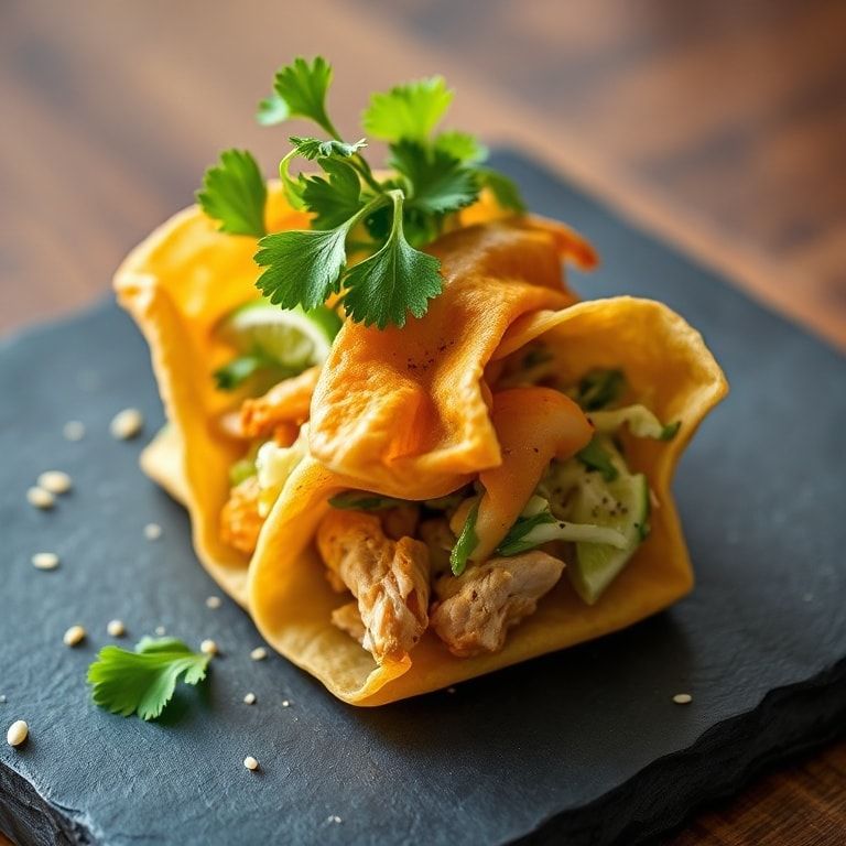 Finished Chicken Wonton Tacos