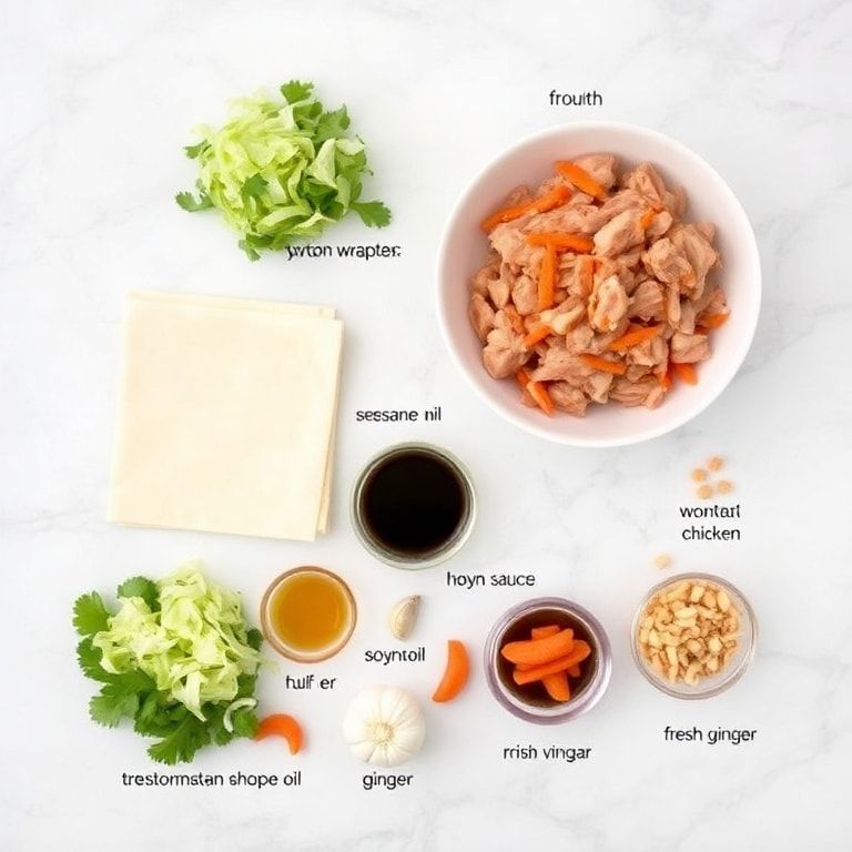 Raw ingredients for Chicken Wonton Tacos