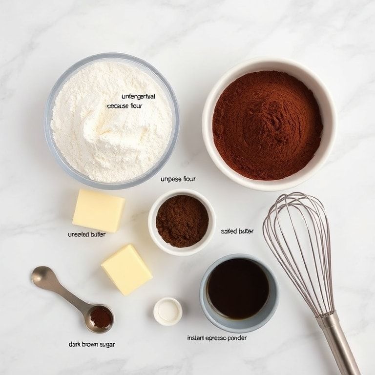 Raw Ingredients for Chocolate Espresso Tiramisu Cupcakes