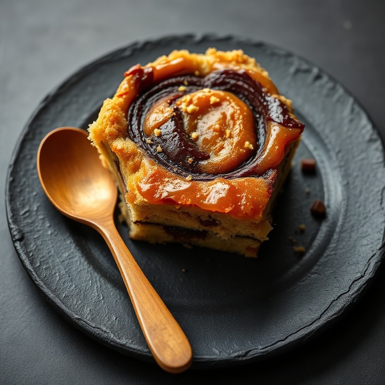 Finished Chocolate Hazelnut Babka on slate plate