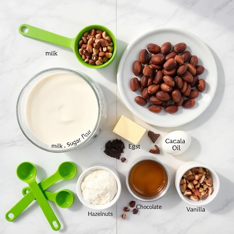 Raw ingredients for Chocolate Hazelnut Babka
