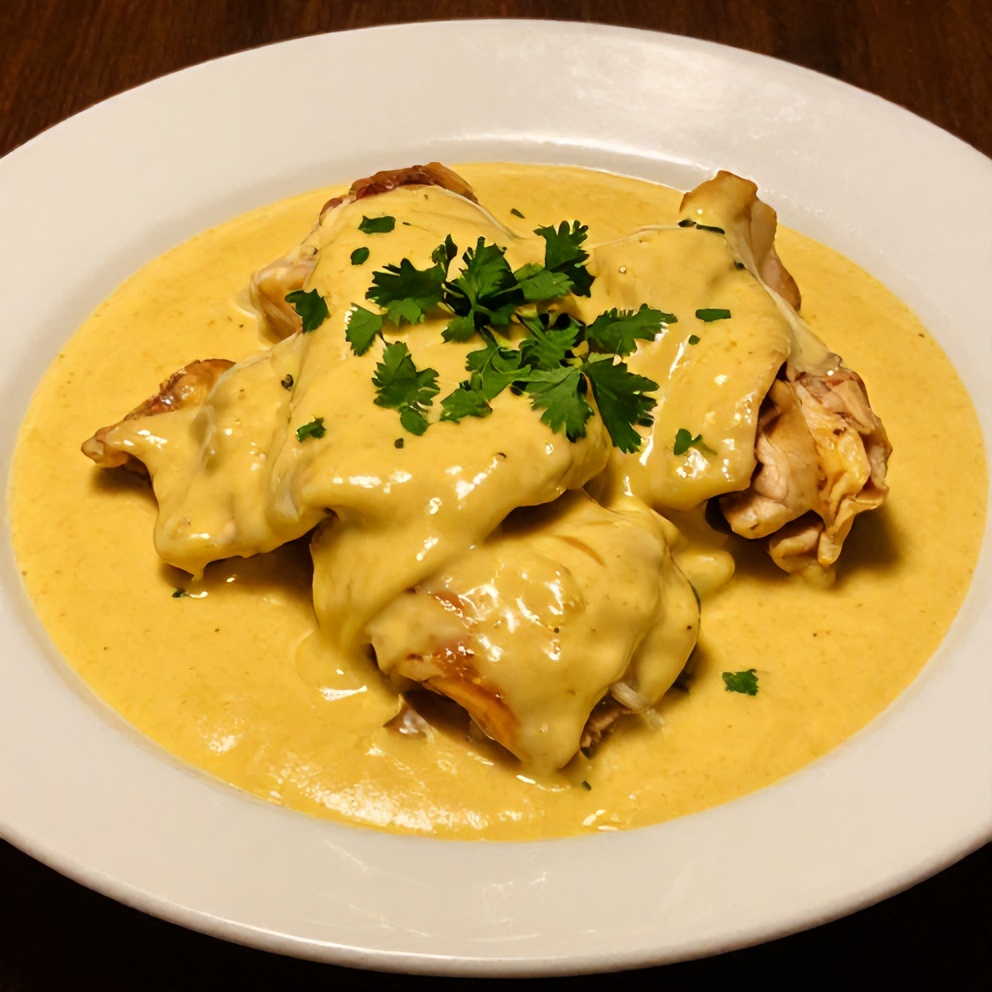 Plated Creamy Ají Amarillo Chicken
