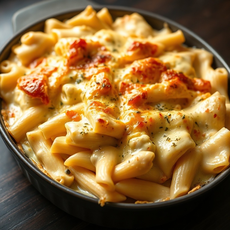 creamy baked chicken tetrazzini pasta