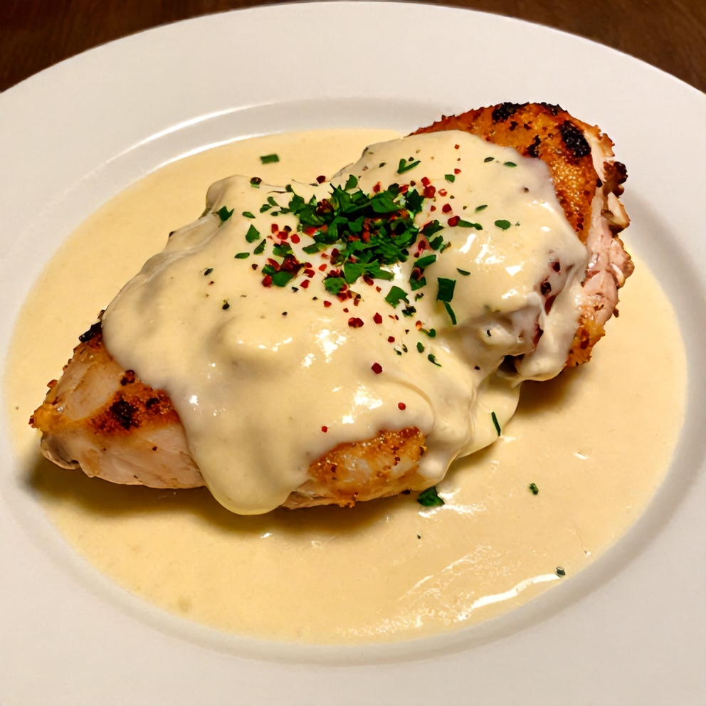Plated serving of Creamy Boursin Chicken