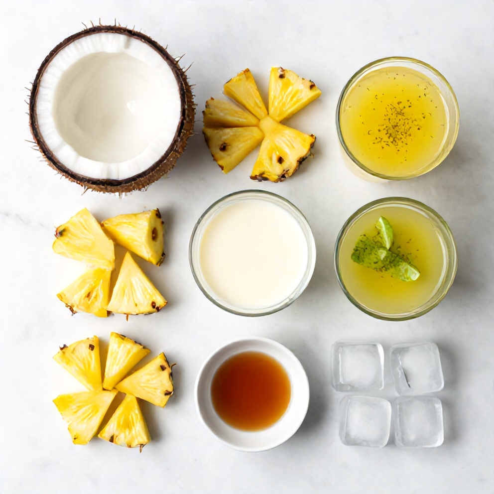 Raw ingredients for Creamy Coconut Key Lime Pie Smoothie