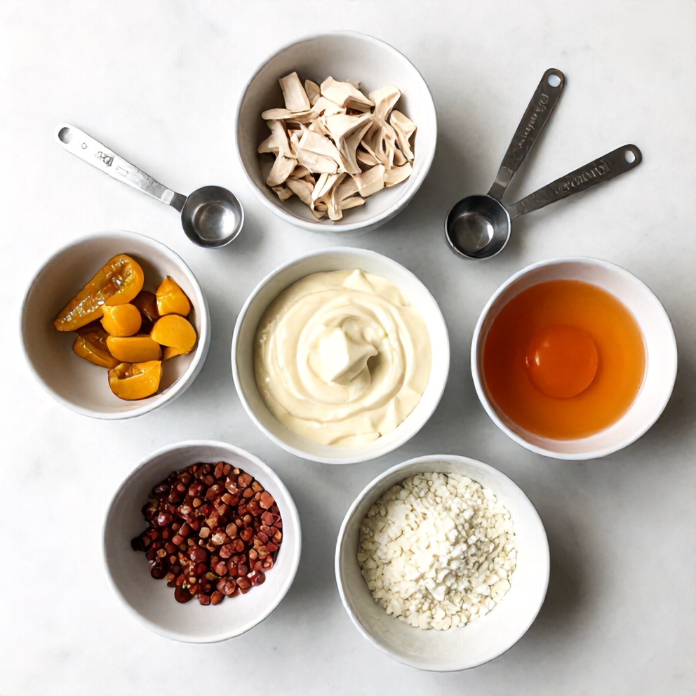 Raw ingredients for Creamy Crockpot Marry Me Chicken