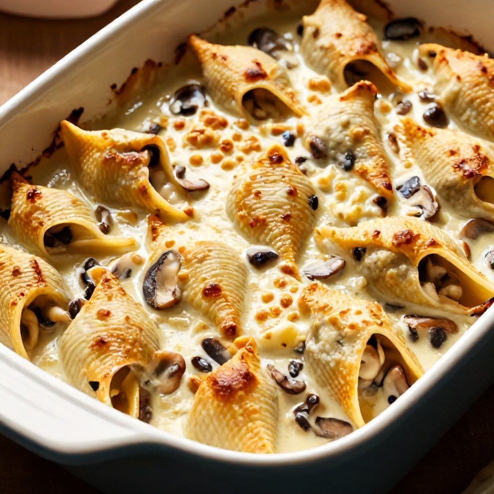Creamy Garlic Mushroom Stuffed Shells