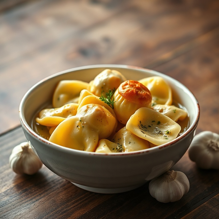 creamy garlic steak tortellini