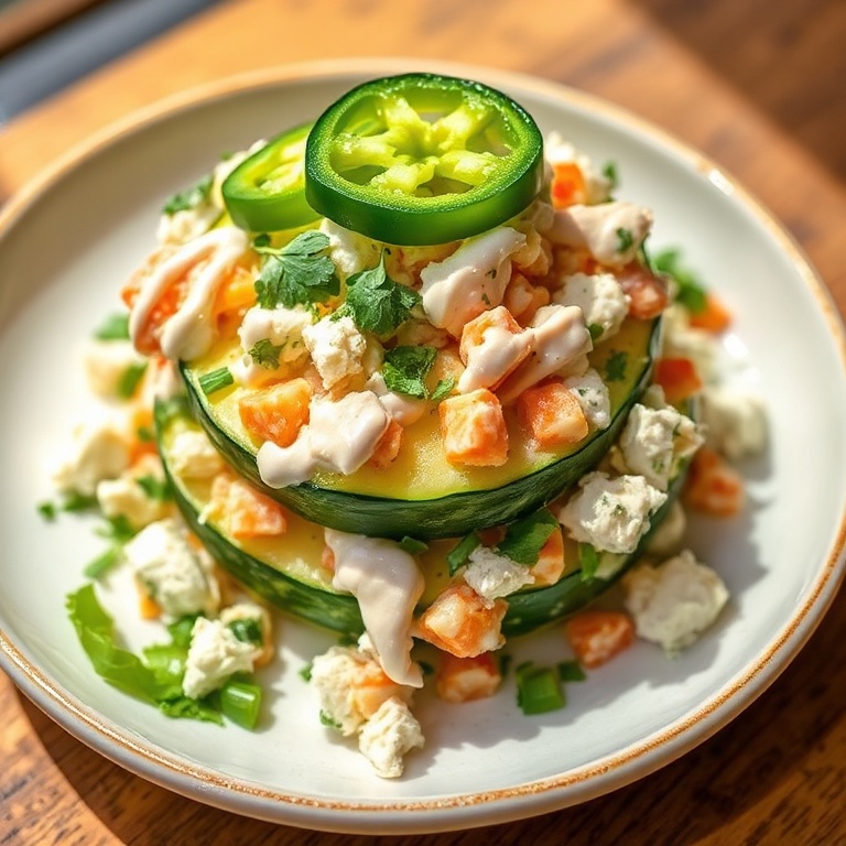 Creamy Jalapeno Popper Cucumber Salad