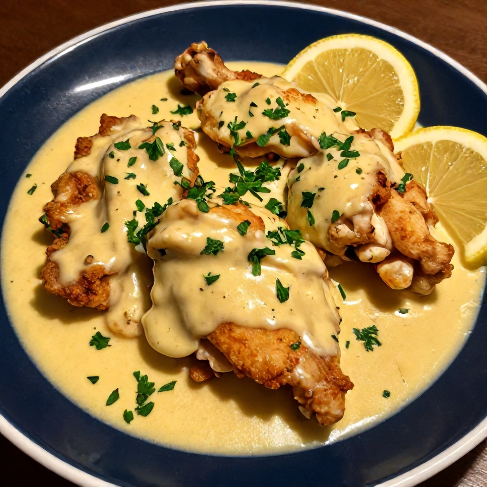 Plated Creamy Lemon Butter Chicken