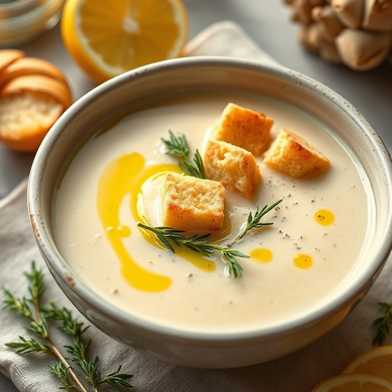 Creamy Lemony Tuscan Artichoke Soup