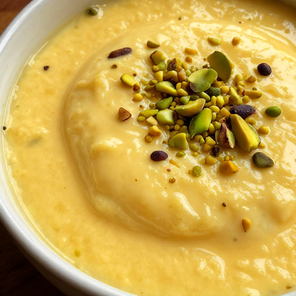 creamy orange blossom semolina pudding