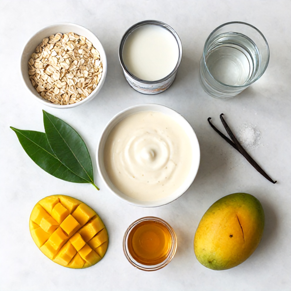 Ingredients for Creamy Pandan Coconut Overnight Oats