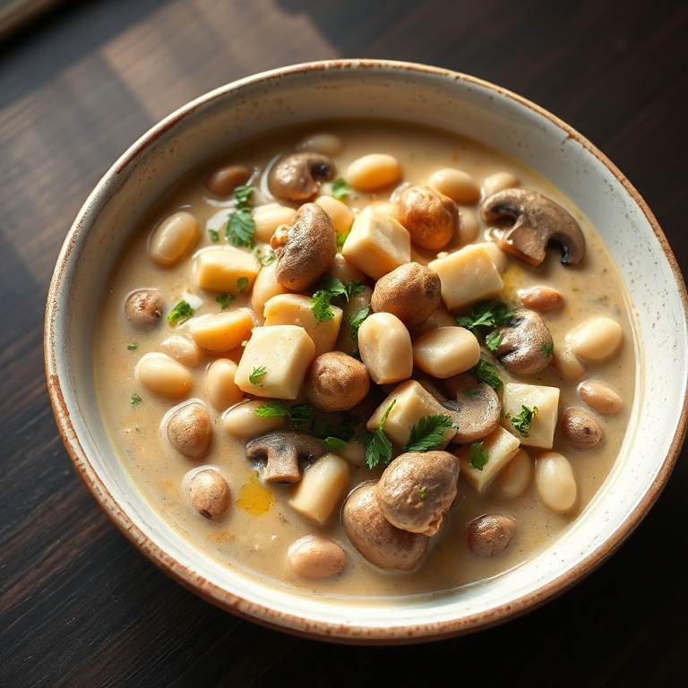 Creamy Vegan Mushroom and White Bean Stew