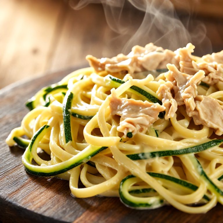 Creamy Zucchini Noodle Chicken Alfredo
