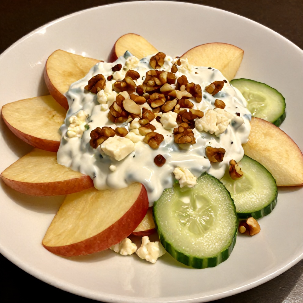 Apple Cucumber Salad with Mint Yogurt Dressing