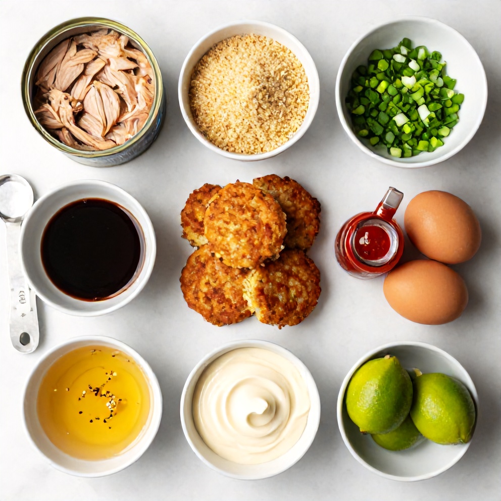 Raw ingredients for Crispy Asian Tuna Cakes