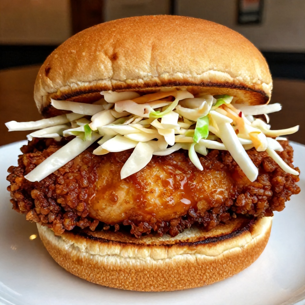 Crispy Baked Nashville Hot Chicken Sandwich