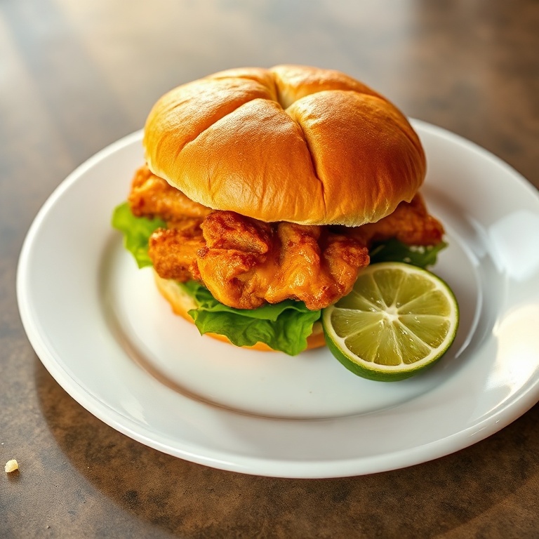 Crispy Cajun Chicken Sandwich Served