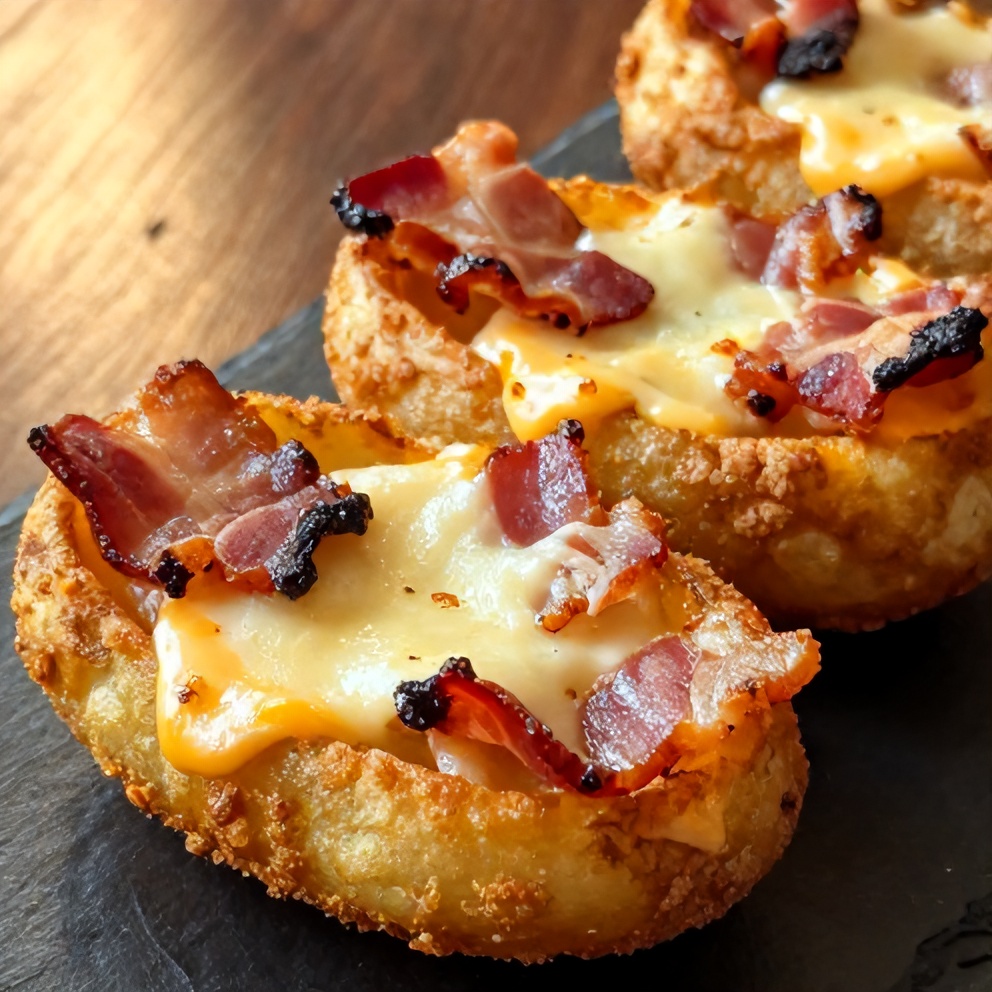 Crispy Cheesy Potato Skins with Bacon