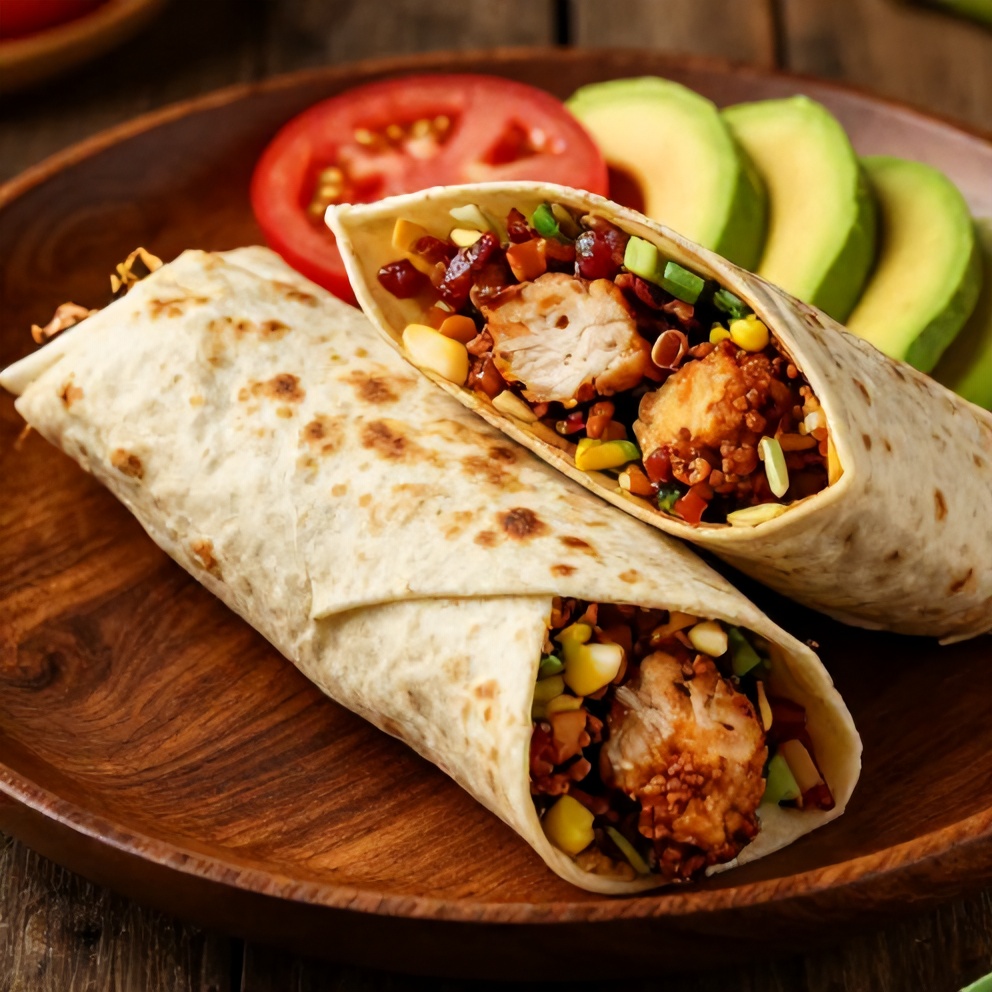 Plated Crispy Chicken Bacon Ranch Wrap
